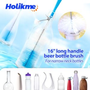 Holikme 8 Pack Bottle Brush Cleaning Set, Long Handle Bottle Cleaner for Washing Narrow Neck Beer Bottles, Wine Decanter, Narrow Cup, Pipes, Hydro Flask Tumbler, Sinks, Cup Cover, Blue