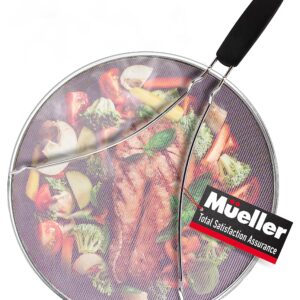 Mueller Grease Splatter Screen for Frying Pan 13", Ultra Fine Mesh Prevents 99% of Splatter Messes, Splatter Guard Shield for Safe Cooking with Resting Feet, Stainless Steel