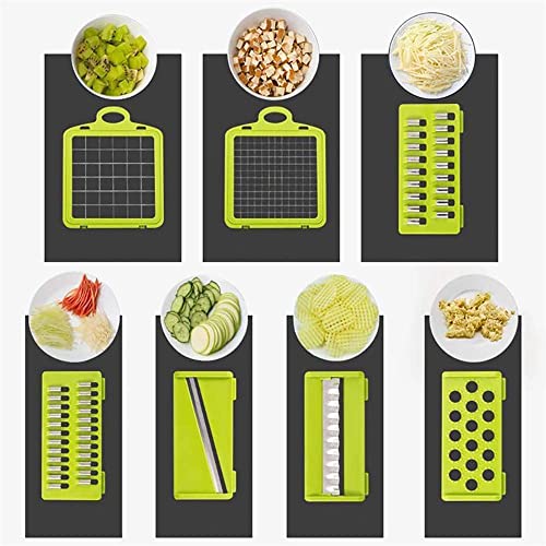 Alrens Vegetable Chopper Mandoline Slicer Cutter and Grater 11 in 1 Vegetable Slicer Potato Onion Veggie Chopper Dicer with Container Gray