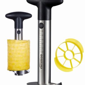 Pineapple Corer and Slicer [Reinforced sharp blades & Heavy duty & Durable], Yhtawoo Pineapple Cutter Corer Peeler, Stainless Steel Decorer Fruit Knife,Easy Core Remover