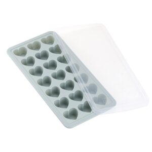 heart shaped ice cube trays with lid, silicone heart mold, easy release ice trays, 21-cavity heart molds for ice cubes, gelatine, chocolate, baking and candy