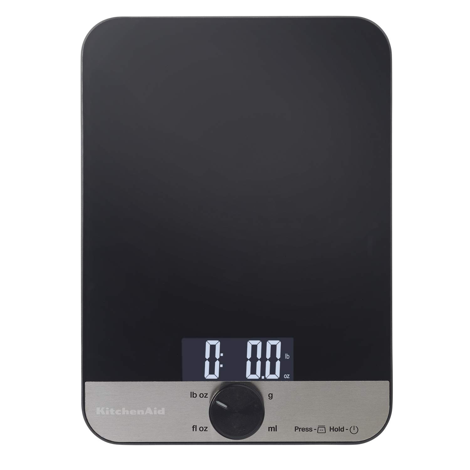 KitchenAid KQ908 Glass Surface 11 Pound Capacity Digital Kitchen and Food Scale, Black