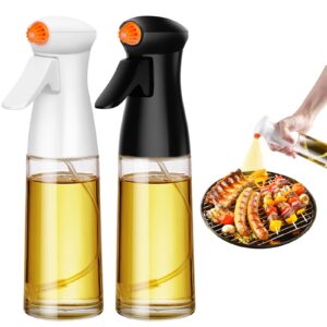 oil sprayer for cooking, olive oil sprayer, 2 pcs olive oil spray bottle, 230ml oil sprayer for air fryer olive oil mister spray bottle for cooking bbq salad large capacity durable glass oil spritzer