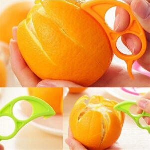 Orange Peeler Set Cosmer Orange Peeler Easy Open Citrus Lemon Citrus Peel Cutter Vegetable Slicer Fruit Tools Kitchen Gadgets (15 Pack Colorful)