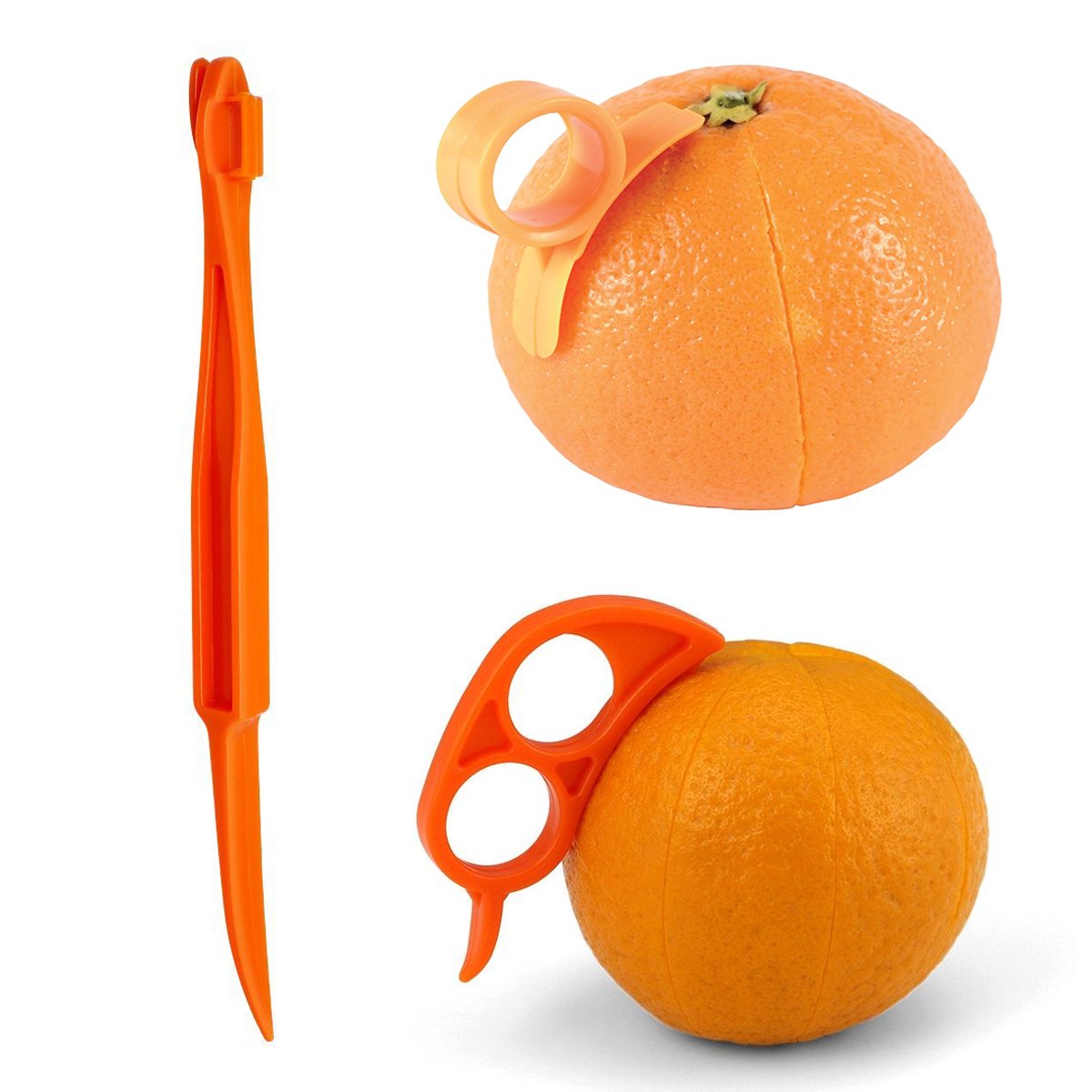 Orange Peeler Set Cosmer Orange Peeler Easy Open Citrus Lemon Citrus Peel Cutter Vegetable Slicer Fruit Tools Kitchen Gadgets (15 Pack Colorful)