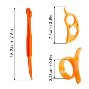 Orange Peeler Set Cosmer Orange Peeler Easy Open Citrus Lemon Citrus Peel Cutter Vegetable Slicer Fruit Tools Kitchen Gadgets (15 Pack Colorful)