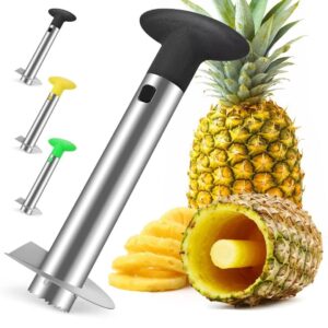 aubenr premium pineapple corer and slicer tool - sharp pineapple cutter with serrated tips - easy to use and clean - stainless steel core remover for pineapple - core fruits with ease(black)