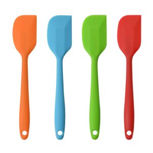 silicone spatulas, 11 inch rubber spatula heat resistant seamless one piece design non-stick flexible scrapers baking mixing tool (4 piece)