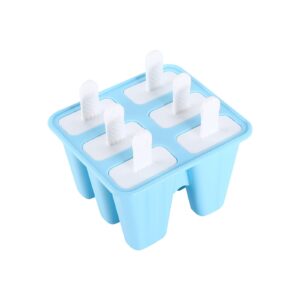 popsicle molds silicone ice pop mold for 6 pieces, bpa free, homemade frozen dessert