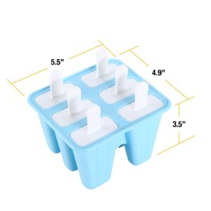 Popsicle Molds Silicone Ice Pop Mold for 6 Pieces, BPA Free, Homemade Frozen Dessert