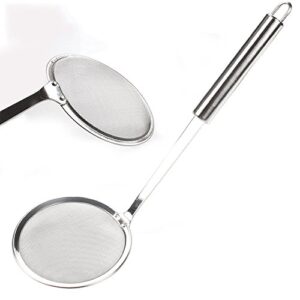 TEMCHY Hot Pot Fat Skimmer Spoon - Stainless Steel Fine Mesh Strainer for Skimming Grease and Foam