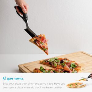 Dreamfarm Scizza | Non-Stick Pizza Scissors with Protective Server | Stainless Steel | All-In-One Pizza Slicer | Easy-To-Use & Easy-To-Clean Pizza Cutters | Red