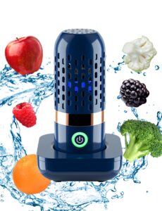bcrto vegetable and fruit cleaner machine, aquapur water-proof fruit cleaning device with oh-ion purification technology 250min working time and wireless charging, for cleaning fruit, grain,meat