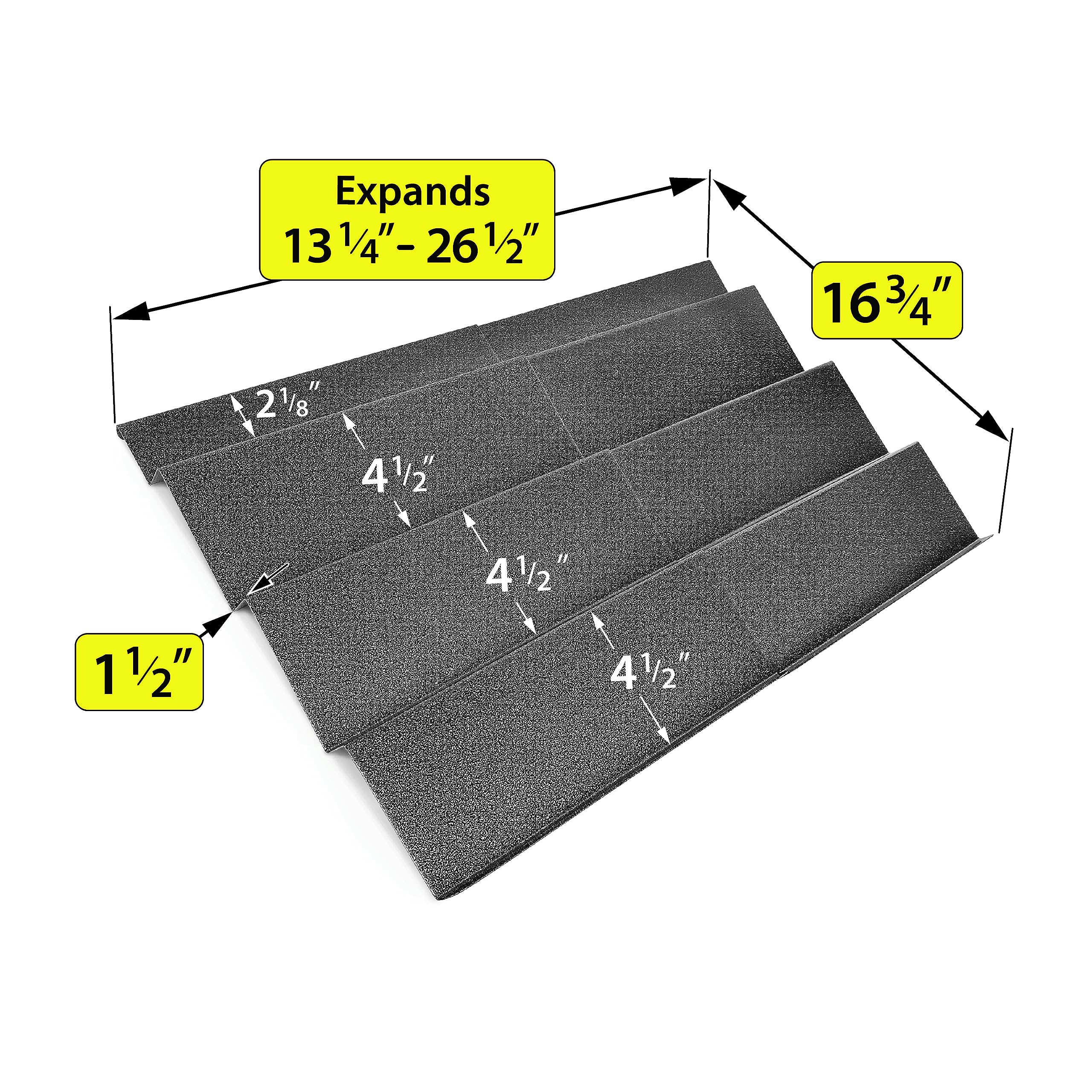 LYNK PROFESSIONAL® Expandable Organizer - Heavy Gauge Steel 4 Tier Spice Rack Insert Tray for Spice Jars, Herbs and Seasoning - Kitchen Cabinet Drawer Storage - Silver Metallic