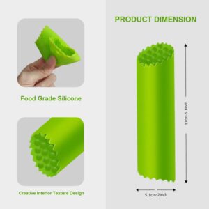 Garlic Peeler Silicone Garlic Skin Remover Roller Garlic Tube Rollers Skin Remover, Garlic Roller Peeling Tube Tool for Useful Kitchen Tools (Green)