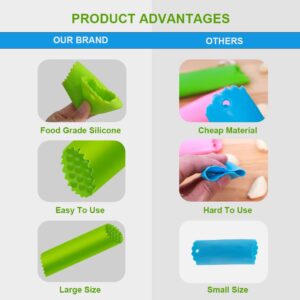 Garlic Peeler Silicone Garlic Skin Remover Roller Garlic Tube Rollers Skin Remover, Garlic Roller Peeling Tube Tool for Useful Kitchen Tools (Green)