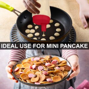 Bahoki Essentials Pancake Pen - Easy Squeeze Pancake Art Plastic Bottle Container - Pancake and Crepe Batter Mixer and Dispenser - Kitchen Baking Tool and Supplies - Drip Free Silicone Nozzle