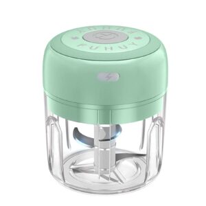 electric mini vegetable chopper, food chopper, garlic slicer veggie, salad, lettuce, onion, chili crusher, tomato dicer chopper cutter & ginger meat mincer for kitchen, portable usb chopper (250ml)