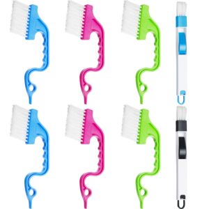 maitys hand-held groove cleaning tools window track cleaning brushes window track cleaning brushes for window air conditioning kitchen cleaning tools kit, 8 pieces (pink, green, blue, black)