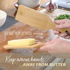 Gnocchi Boards and Wooden Butter Paddles to Easily Create Authentic Homemade Pasta and Butter Without Sticking - Set of 2 Makers - 9.5 inches