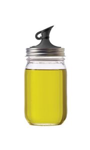 jarware plastic pour spout lid regular mouth jars, black oil cruet