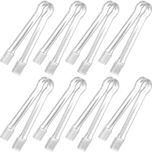 didaey 8 pieces plastic tongs for serving food clear kitchen tongs mini serving utensil tongs 6.3 inch small tongs for food ice salad buffet weddings barbecue party