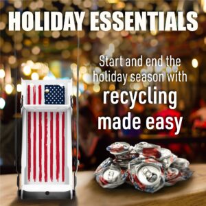 Mckay 16oz Metal Can Crusher, Heavy-Duty Wall-Mounted Smasher for Aluminum Seltzer, Soda, Beer Cans and Bottles for Recycling, Gadgets for Home (American Flag)