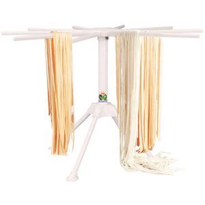 goziha kitchen pasta drying rack | make homemade fresh pasta | household noodle dryer rack hanging for home use | spaghetti drying rack noodle stand | easy storage and quick set-up (white)