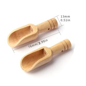 Arroyner 30 PCS Mini Wooden Spoon Mini Bamboo Spoons Small Bath Salt Spoon Small Spice Spoons for Sugar Scrubs, Spices, Bath Salts, Cooking