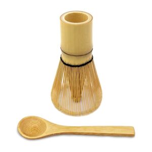 matcha dna matcha tea whisk small spoon, golden bamboo