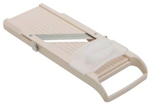 benriner super standard madoline slicer, with with 4 japanese stainless steel blades, almond