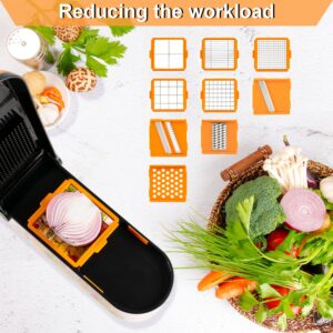 Vegetable chopper 19 in 1, Multifunctional Veggie, Onion & Food chopper, Dicer, cutter With Container With Resistant Glove, Peeler, 9 Blades