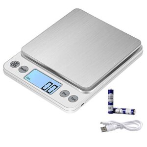 kubei upgraded larger size digital food scale weight grams and oz, 5kg/0.1g kitchen scale for cooking baking, high precision electronic scale with lcd display
