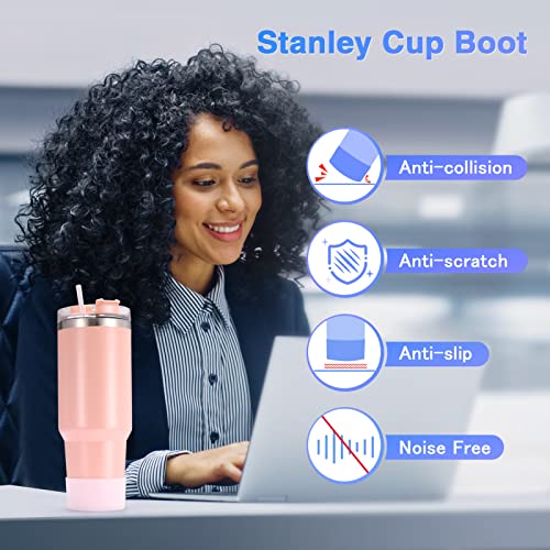 4 PCS for Stanley Boot, Silicone Bottom for Stanley Cup Boot Quencher Adventure 40oz&for Hydroflask Boot 12-24oz for Stanley Tumbler Accessories for Stanley Cup Accessories Avoid Scratches&Noise