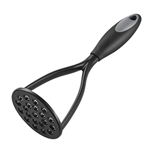 KSENDALO Multifunctional Kitchen Cooking Tool – Potato Masher, Avocado Masher, Bean Masher - Nonstick Degradable Nylon Blade with Comfortable Rubber Wrapped Handle, Degradable Nylon Blade, Black