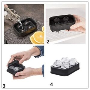 Ice Cube Tray 3D Skull Ice Mold-2Pack Easy Release Silicone mold 8 Cute and Funny Ice Skull for Whiskey Cocktails and Juice Beverages Black Ice Mold/S
