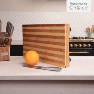 Prosumer's Choice Premium Bamboo Large Cutting Boards | Stovetop Cover with Juice Grooves For Kitchen | Large Wooden Butcher Block for Turkey, Meat, Vegetables, BBQ with Adjustable Legs, 11 X 21.25