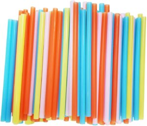 jumbo smoothie straws assorted colors [100 count]