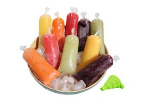 vccgy 200 pack popsicle mold bags for ice pops frozen icies yogurt fruit candy | 3 x 10 inches| comes with a funnel （clear - 200 pack）