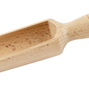 BICB Wooden Scoop (5.5 Inches) Natural Beech Wood Scoop for Flour, Bath Salt, Sugar, Cereal, Coffee and More - Multipurpose Wooden Spoon