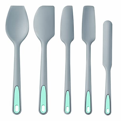 To encounter Silicone Spatula Set, 5 Pieces Seamless Spatula, Heat-Resistant Turner Spatulas, Nonstick for Baking, Cooking & Mixing, Dishwasher Safe