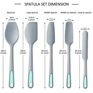 To encounter Silicone Spatula Set, 5 Pieces Seamless Spatula, Heat-Resistant Turner Spatulas, Nonstick for Baking, Cooking & Mixing, Dishwasher Safe