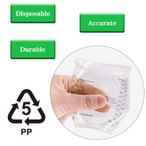 80pcs 8oz Disposable Epoxy Resin Mixing Cups, Clear Plastic Disposable Measuring Cups for Mixing Paint, Pigments, Epoxy Resins, Mixing Cups for Baking（80 Stirring Sticks Included）