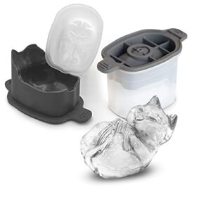 tovolo kitten ice molds (set of 2) - slow-melting, leak-free, reusable, & bpa-free craft ice molds/great for whiskey, cocktails, coffee, soda, fun drinks, and gifts