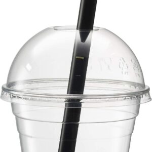 Black Jumbo Smoothie Straws, Black Disposable Wide-mouthed Large Milkshake Straws 9'' Inches High/Tall 100 pack