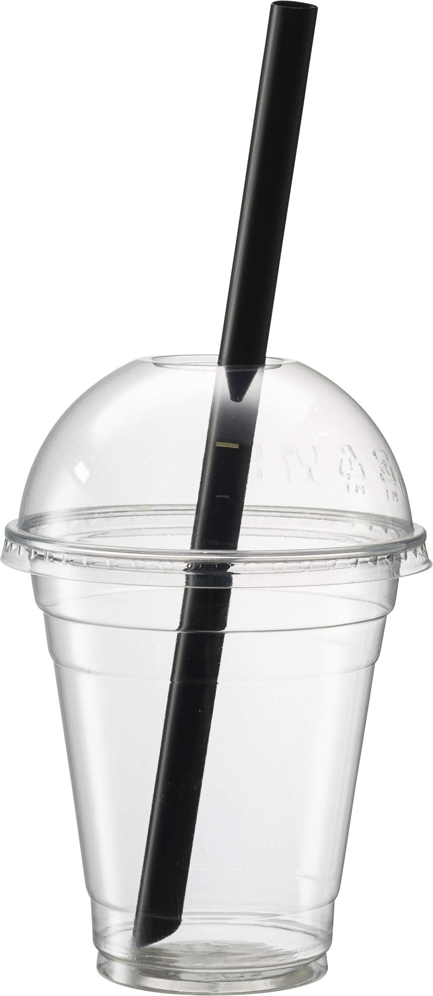 Black Jumbo Smoothie Straws, Black Disposable Wide-mouthed Large Milkshake Straws 9'' Inches High/Tall 100 pack