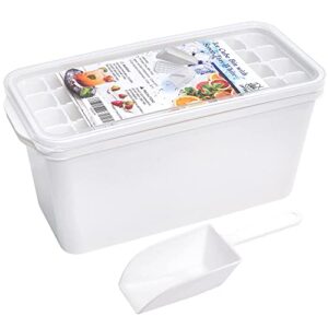 Ice Cube Bin Scoop Trays - Use It as a Portable Box in the Freezer, Shelves, Pantry