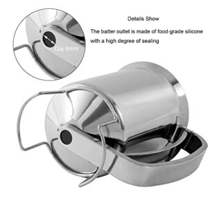 GEETEST 800ml Stainless Steel Pancake Batter Dispenser - Great for Baking,Cupcakes,Muffins-Cooking Crepes,Waffles- Easyflow Spout -Measuring Gauge in Mls and cups