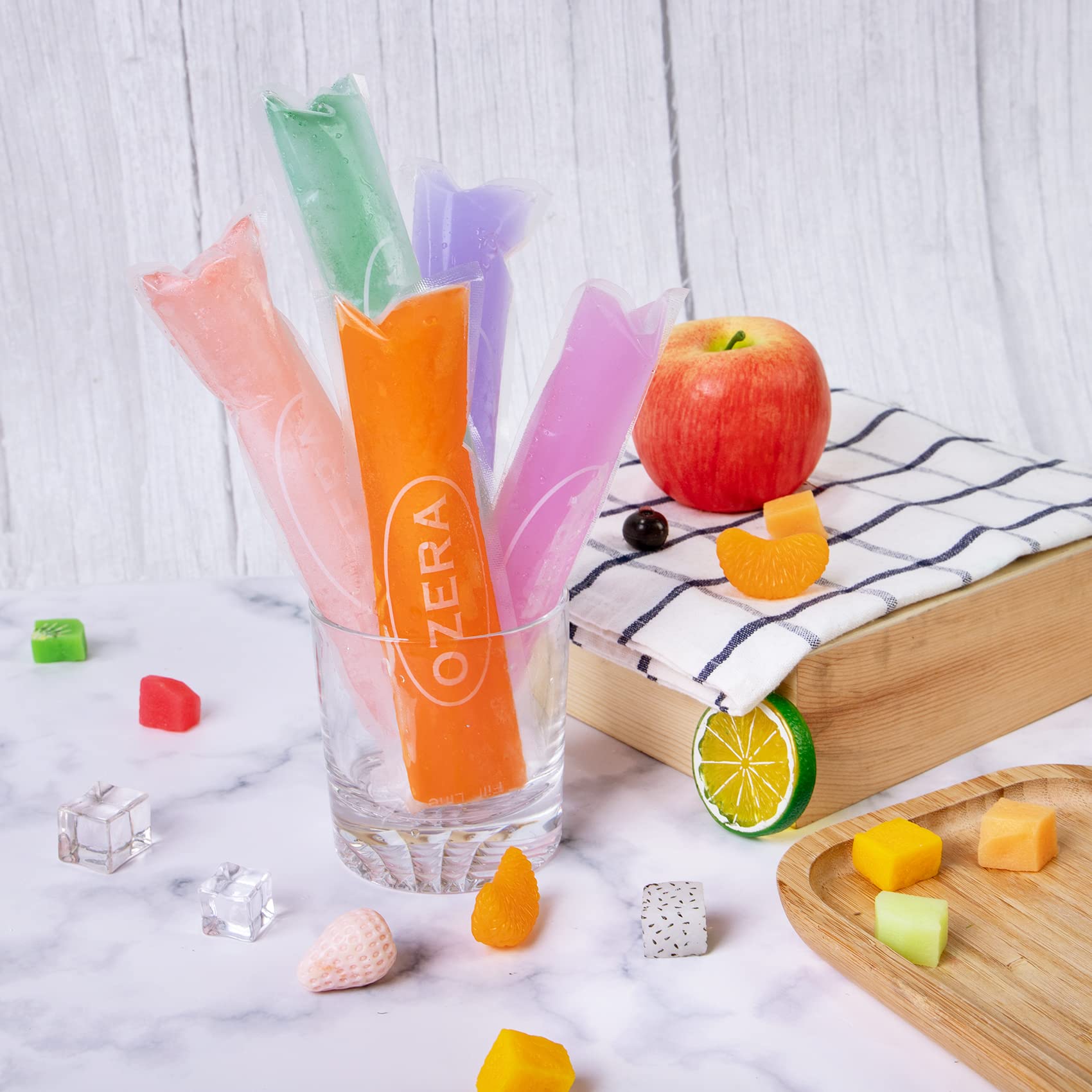 Popsicle Bags 180 Pack Ice Pop Bags Disposable Popsicle Pouches with Silicone Funnel, DIY Popsicle Freezer Bags for Kids Healthy Snacks, Yogurt Sticks, Juice and Fruit Smoothies and Ice Candy Pops