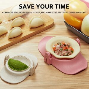 MUMSUNG Empanadas Press Maker, Dumpling Maker Mold Set With Dough Cutter, Dumpling Mold Set (L/4"+M/3")